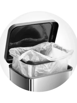 Paso Mülleimer 20l mit Deckel, Kunststoff (PP) in Cremeweiß metallic