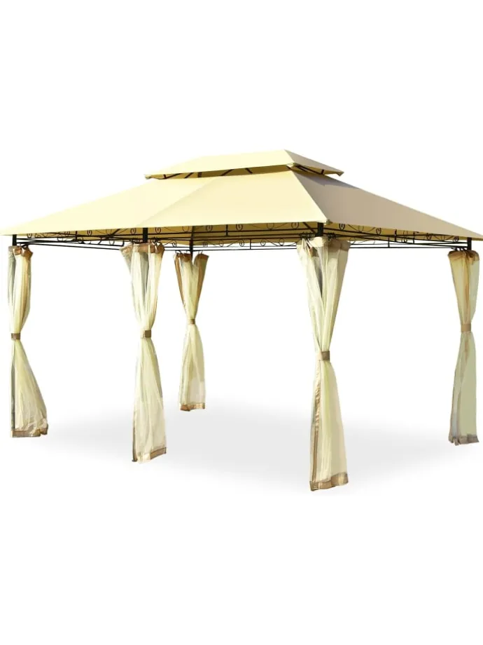 Pavillon Metall 3x4m in Beige