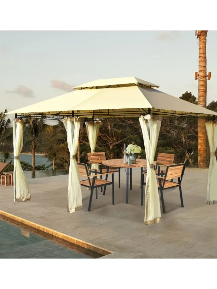 Pavillon Metall 3x4m in Beige