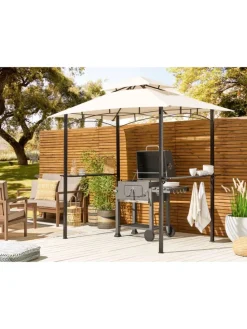 Pavillon NARO in Beige/Schwarz - (W) 240 x (H) 245 x (L) 148 cm