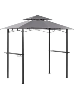 Pavillon NARO in Grau/Schwarz - (W) 240 x (H) 245 x (L) 148 cm