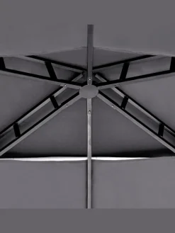 Pavillon NARO in Grau/Schwarz - (W) 240 x (H) 245 x (L) 148 cm