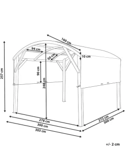 Pavillon SCOPELLO in Braun/Weiß - (W) 303 x (H) 257 x (L) 300 cm