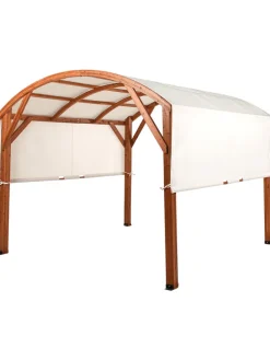 Pavillon SCOPELLO in Braun/Weiß - (W) 303 x (H) 257 x (L) 300 cm