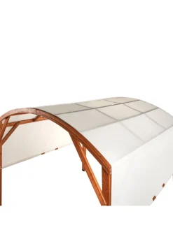 Pavillon SCOPELLO in Braun/Weiß - (W) 303 x (H) 257 x (L) 300 cm