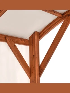 Pavillon SCOPELLO in Braun/Weiß - (W) 303 x (H) 257 x (L) 300 cm