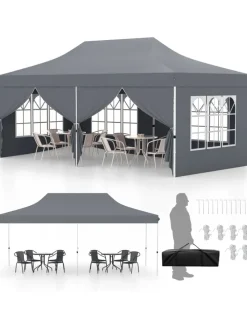 Pavillon 3x6m in Grau