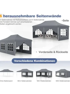 Pavillon 3x6m in Grau