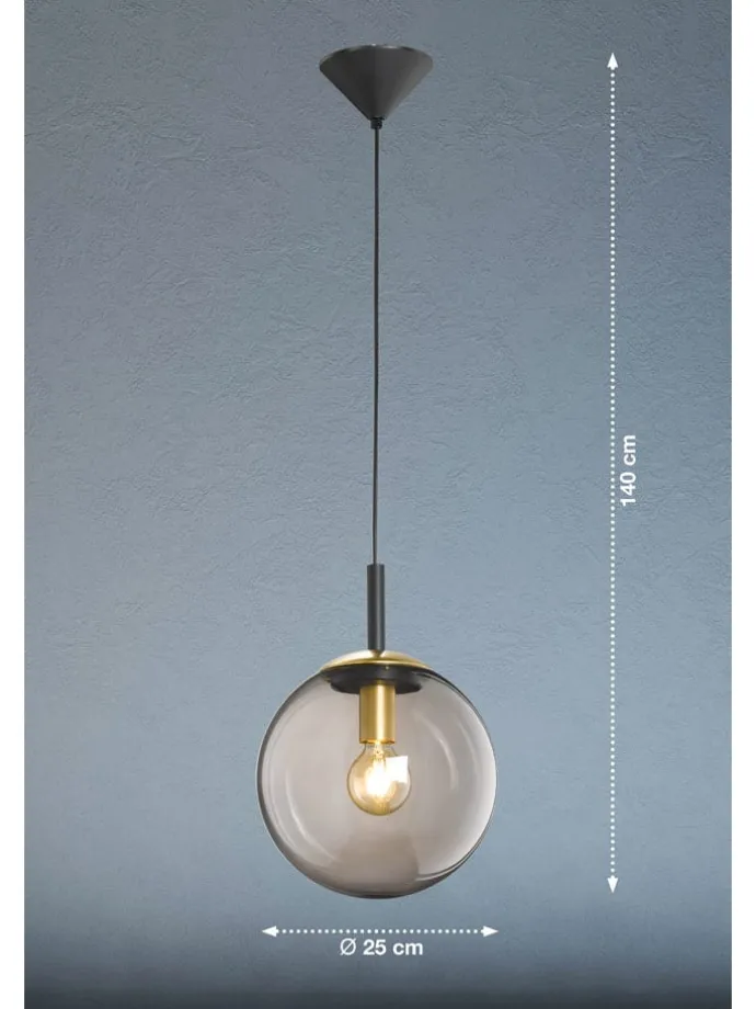 Pendelleuchte "Dini" in Schwarz - Ø 25 cm x (H)140 cm