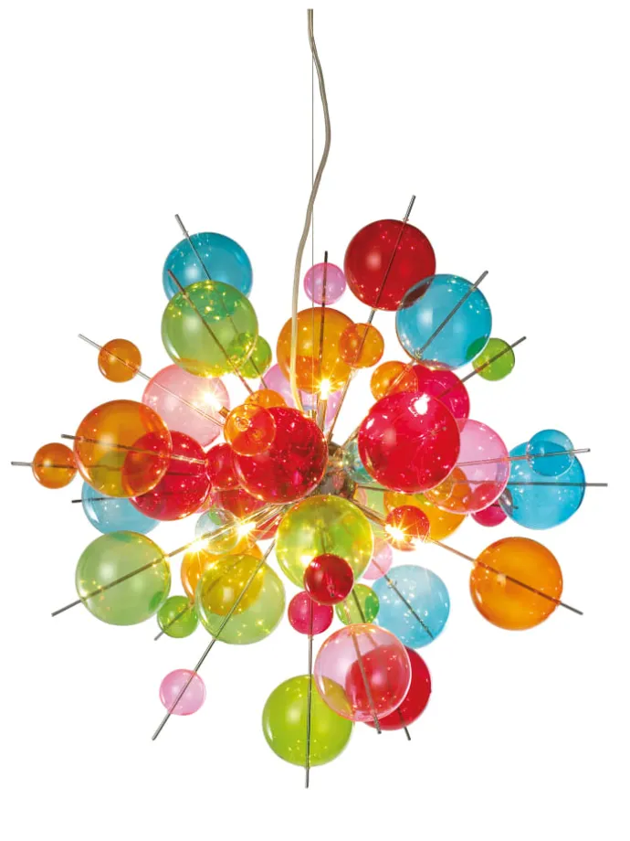 Pendelleuchte "EXPLOSION" in bunt - (L)65 cm x (B)65 cm x (H)193 cm