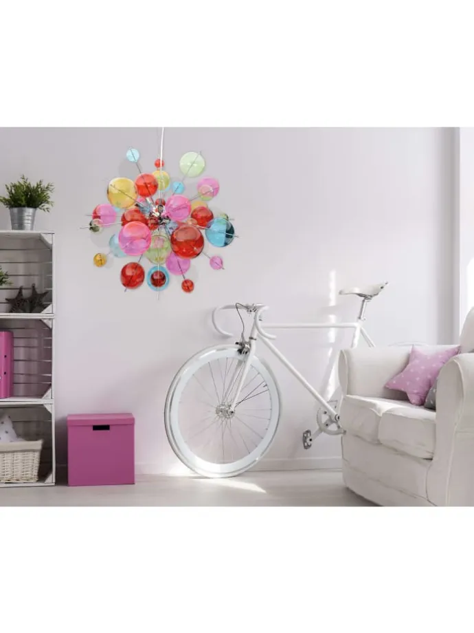 Pendelleuchte "EXPLOSION" in bunt - (L)65 cm x (B)65 cm x (H)193 cm