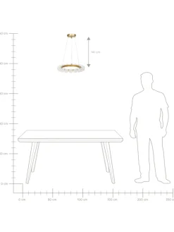 Pendelleuchten GEORGES in Gold - (W) 59 x (H) 146 x (L) 59 cm