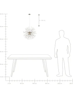 Pendelleuchten TOROLA in Gold/Transparent - (W) 56 x (H) 192 x (L) 56 cm