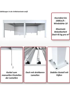 Pergola L46 11cm-Alu-Gestell, sturmfest, Anthrazit