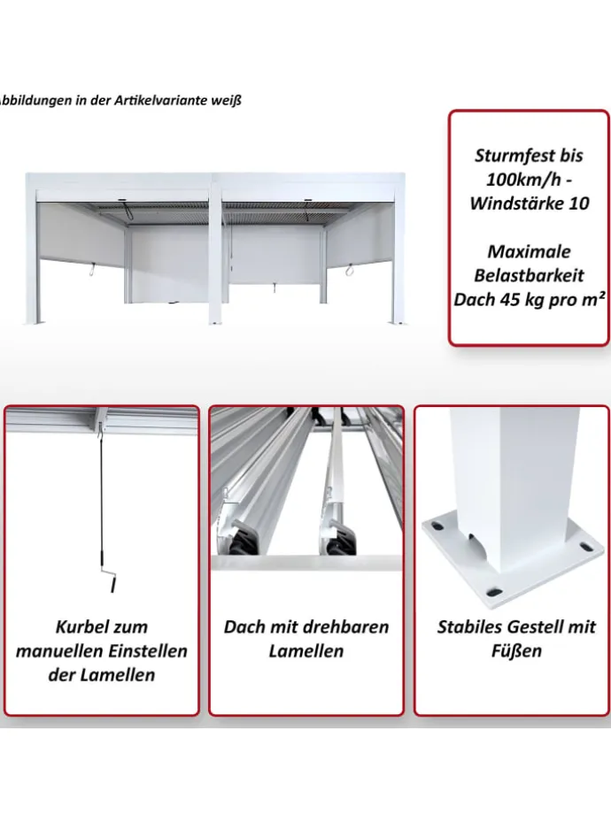 Pergola L46 11cm-Alu-Gestell, sturmfest, Anthrazit