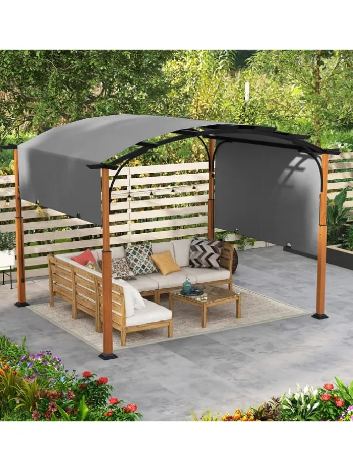 Pergola mit ausziehbarem Dach 3,6x3m in Grau