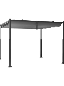 Pergola mit Schiebedach 3,1x3,1m in Grau