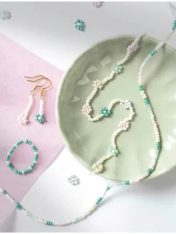 Perlen-Bastelset in Türkis/ Rosa - 90 g