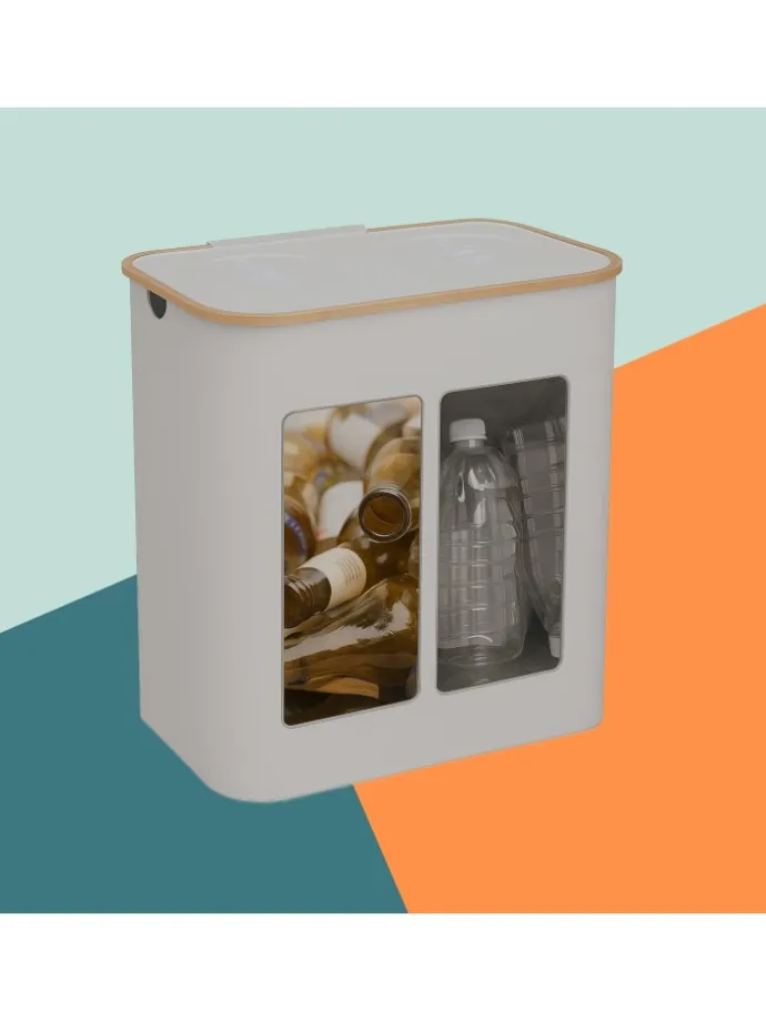 Pfandflaschen-Sammelbehälter in Beige - 140 Liter