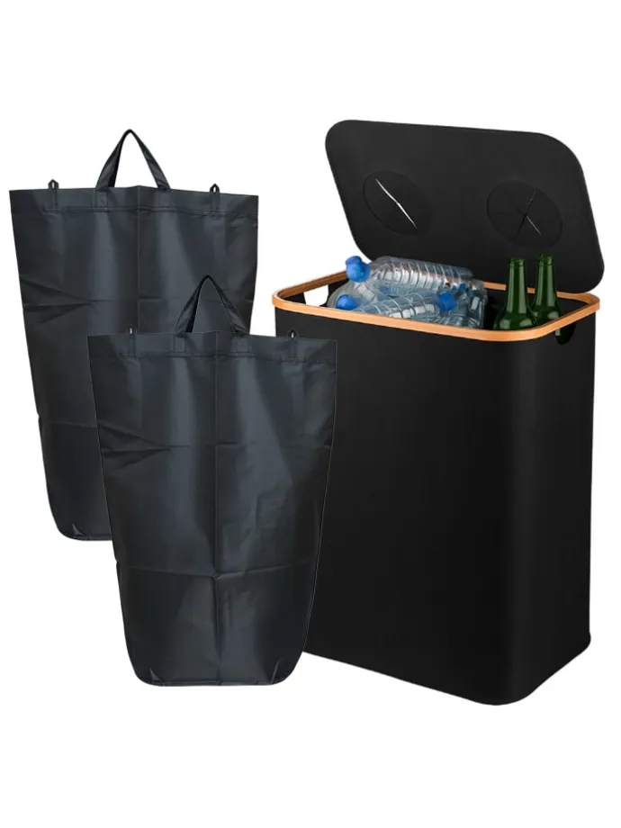 Pfandflaschen-Sammelbehälter in Schwarz - 140 Liter