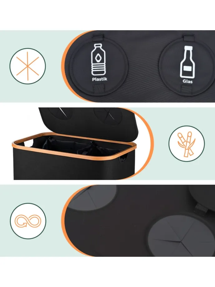 Pfandflaschen-Sammelbehälter in Schwarz - 140 Liter