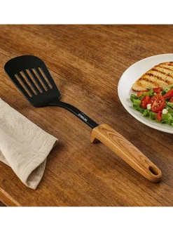 Pfannenwender in Schwarz/ Hellbraun - (L)33 cm