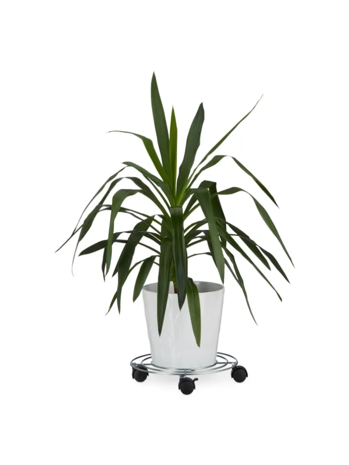 Pflanzenroller in Silber - (H)6 x Ø 32 cm