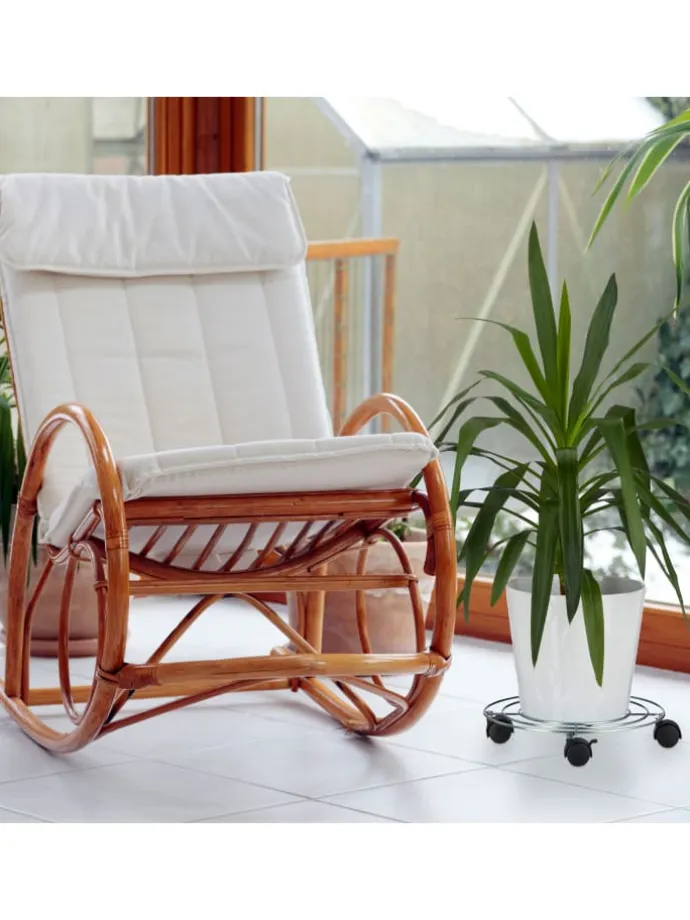 Pflanzenroller in Silber - (H)6 x Ø 32 cm