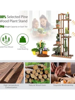 Pflanzenständer 6 Ebenen in Braun