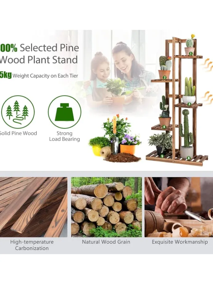 Pflanzenständer 6 Ebenen in Braun
