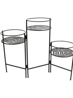 Pflanzenständer in Schwarz - (B)66,5 x (H)50 x (T)21 cm