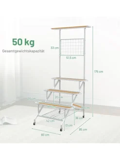 Pflanzenständer mit Rankgitter 175cm in Weiß