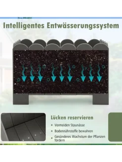 Pflanzkübel 2er Set HDPE 45x32x30cm in Grau