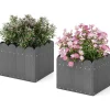 Pflanzkübel 2er Set HDPE 32x30x25cm in Grau