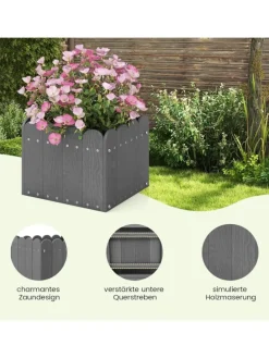 Pflanzkübel 2er Set HDPE 32x30x25cm in Grau