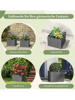 Pflanzkübel 2er Set HDPE 32x30x25cm in Grau