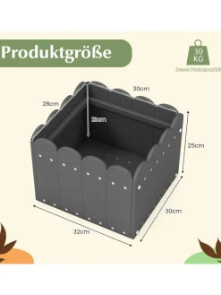 Pflanzkübel 2er Set HDPE 32x30x25cm in Grau