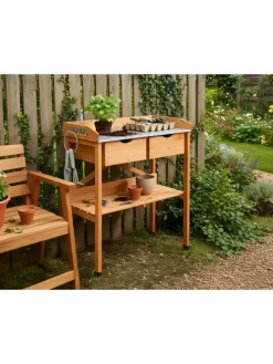 Pflanztisch RAVANUSA in Braun - (W) 77 x (H) 89 x (L) 37 cm