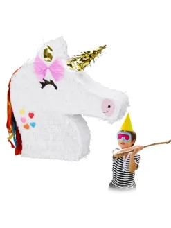Pinata Einhorn in Weiß