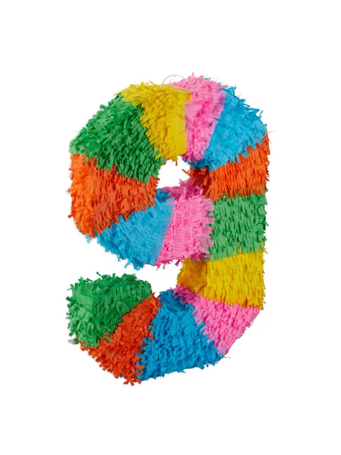 Pinata Zahl 9 in Bunt