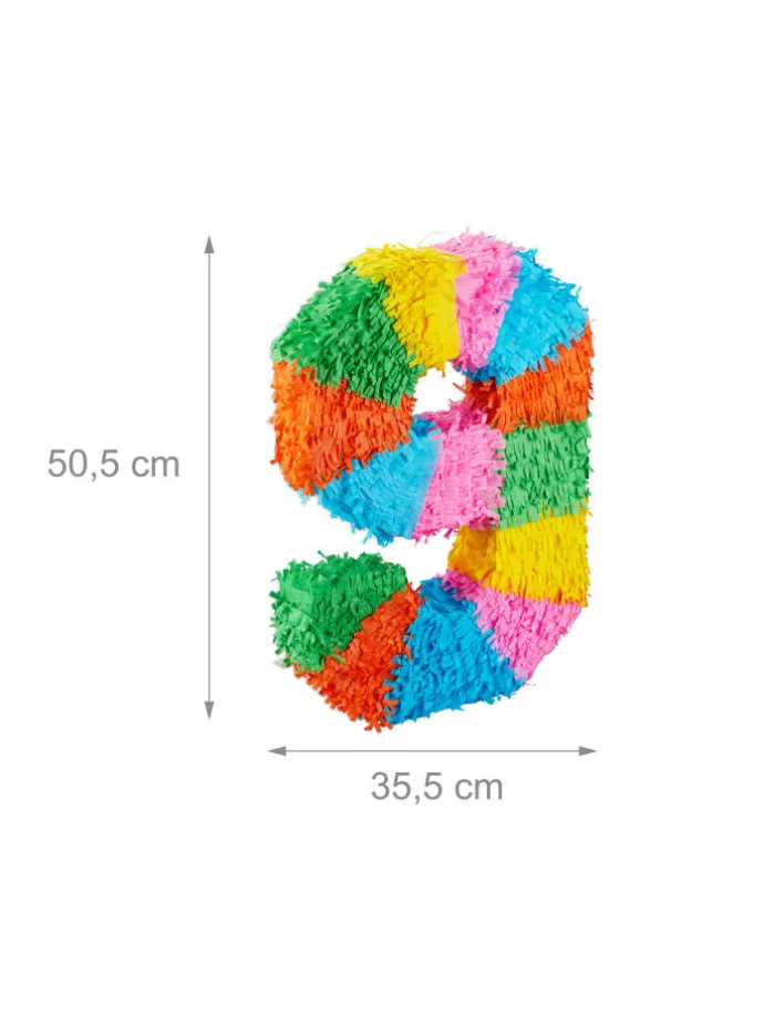 Pinata Zahl 9 in Bunt