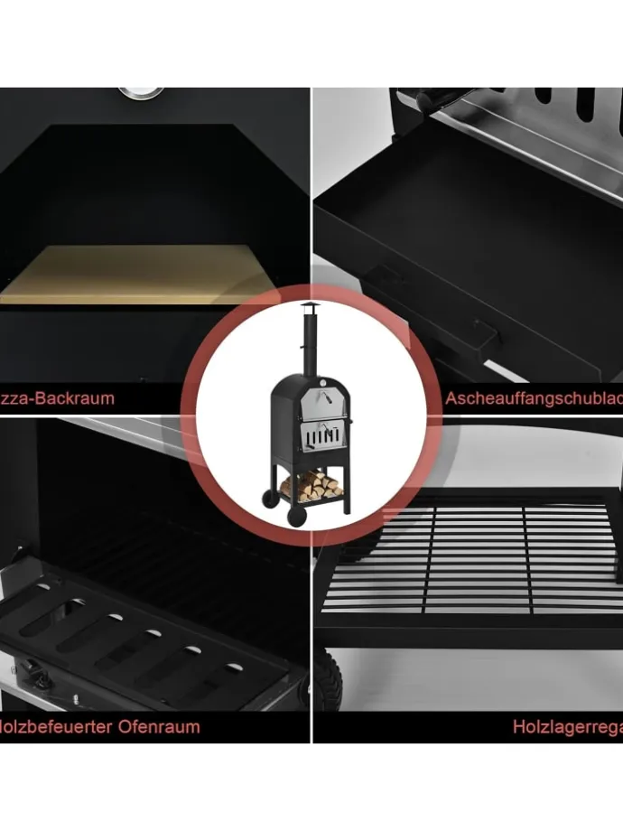 Pizzaofen Outdoor in Schwarz