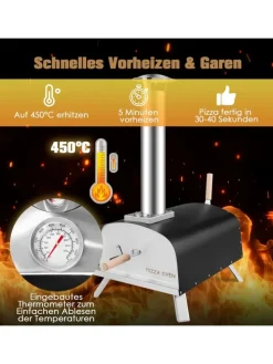 Pizzaofen Outdoor in Schwarz