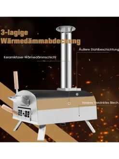 Pizzaofen Outdoor in Schwarz