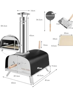 Pizzaofen Outdoor in Schwarz