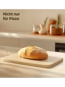 Pizzastein eckig für Backofen und Grill - Für knusprigen Boden -
