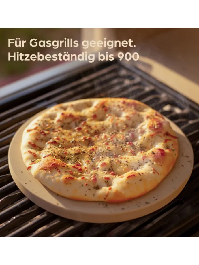 Pizzastein für Backofen & Gasgrill inkl. Pizzasschieber - 2er Set