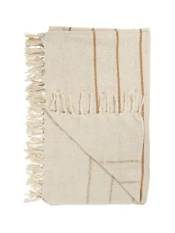 Plaid aus reiner Baumwolle Natur in braun