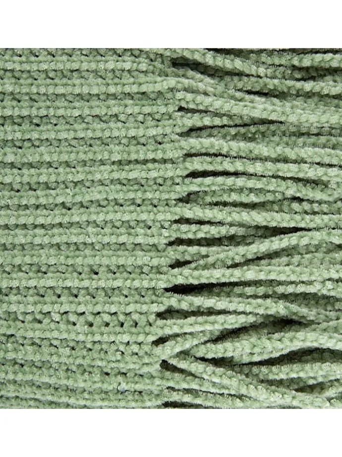 Plaid "Chenille" in Hellgrün - (L)170 x (B)130 cm