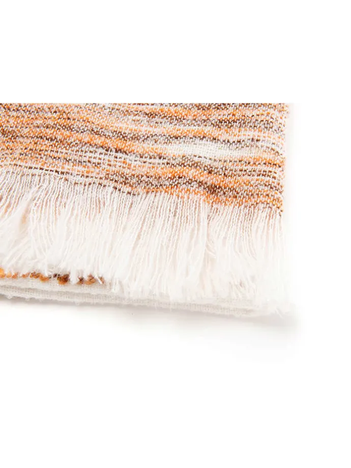 Plaid "Ecochic" in Weiß/ Orange - (L)170 x (B)130 cm